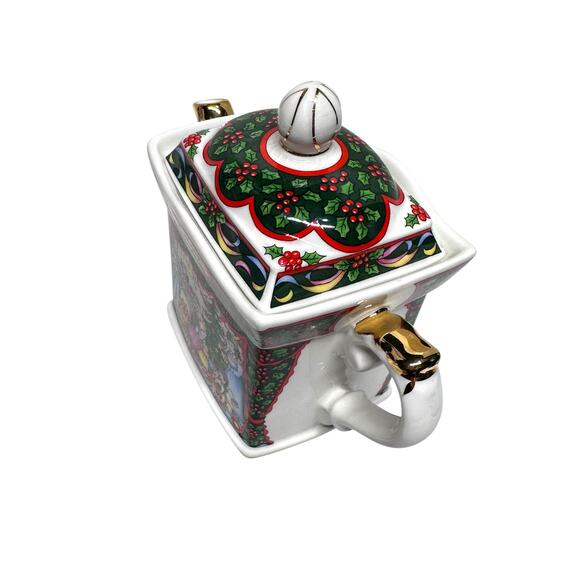 Vintage Sadler Collectible Christmas Teapot-Savoy "Christmas Mornings" 1992 - Picture 6 of 13